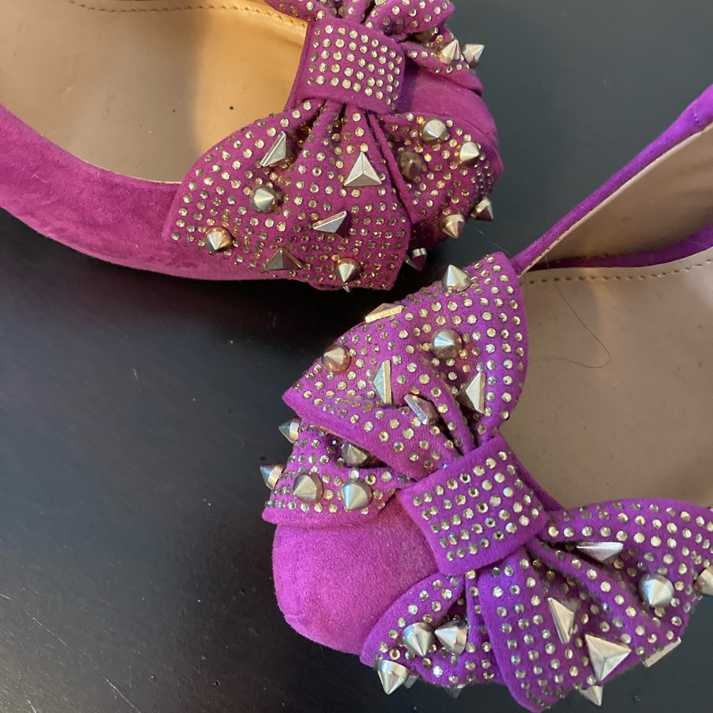 Material Girl Hot Pink Gold Spike Heels
